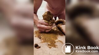 older guy poops on someones cock and smears