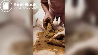 older guy poops on someones cock and smears