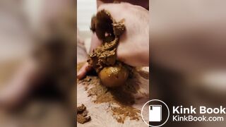 older guy poops on someones cock and smears