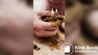 older guy poops on someones cock and smears