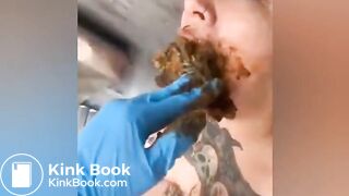 Logs of shit crammed in slut’s mouth