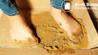 heavy reinforced toe brown nylon got dog shittede