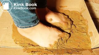 heavy reinforced toe brown nylon got dog shittede