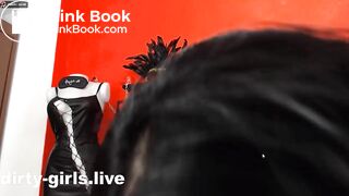 Fetish girl licking fresh scat from dildo