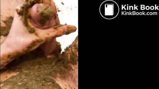 hansome young hairy guy smears and eats