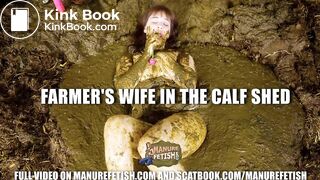 Farmer's Wife in the calf shed - cowshit orgasm