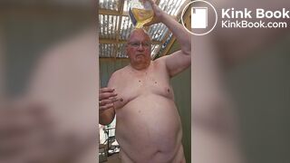 Senior bi guy covered in shit