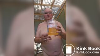 Senior bi guy covered in shit