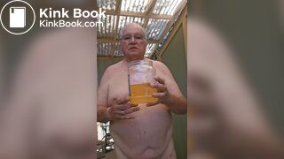 Senior bi guy covered in shit