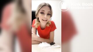 Beautiful blonde love fucking herself with scat