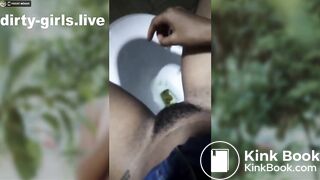 Young girl make dirty public show outdoor with pee