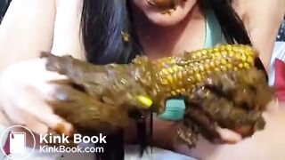 How to eat scat corn( messy anal)
