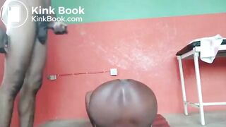 Ebony shits on herself and gets fucked