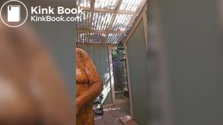 Senior bi guy covered in shit