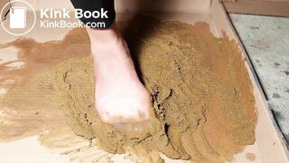 big pile of dog shit asian in beige pantyhose