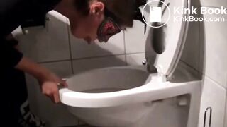 Scat girl eats too much shit and pukes in toilet