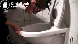 Scat girl eats too much shit and pukes in toilet