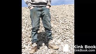 Pissing and shitting in filthy clothes outdoors