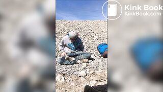 Pissing and shitting in filthy clothes outdoors