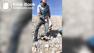 Pissing and shitting in filthy clothes outdoors