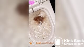 Huge toilet clogging shit standing