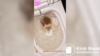 Huge toilet clogging shit standing