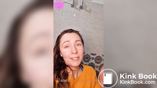 Huge toilet clogging shit standing