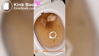 Huge toilet clogging shit standing