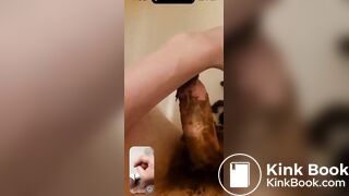 Gay guy pooping on snapchat video call