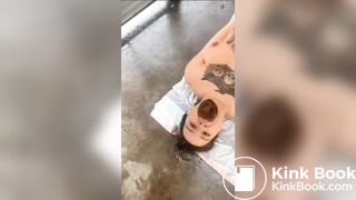 Girl's Mouth Instantly Filled with Shit