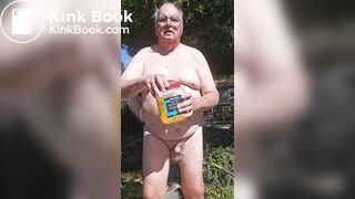 Senior bi guy covered in shit