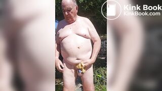 Senior bi guy covered in shit