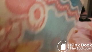 gay shit jerking with diaper on head