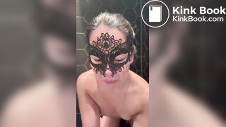 Smearing and eating her own shit - Scat slave girl