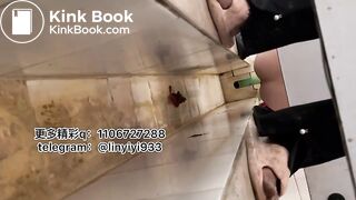 Beautiful woman pooping in the toilet