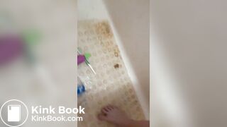 Teen shits while releasing enema