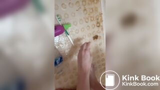 Teen shits while releasing enema