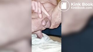 insert completely dildo in rectum and expulse dirt