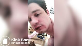 German scat fag eating and smearing with shit