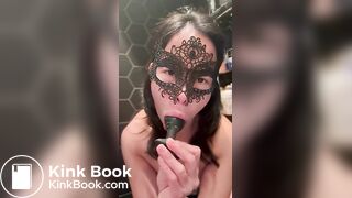 Licking and eating shit from butt plug - Scat slav