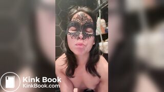 Licking and eating shit from butt plug - Scat slav