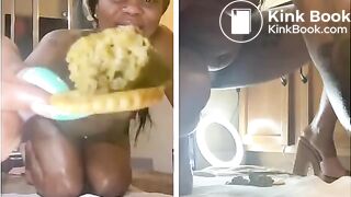Ebony shits on crackers