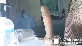 Scatbrat rides shit covered dildo