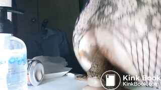 Scatbrat rides shit covered dildo