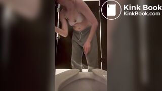 Public bathroom shit snacking