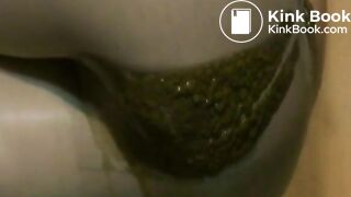 Messy emptying of bowel and bladder into pantyhose