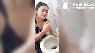 Latina Girl eat own Scatf