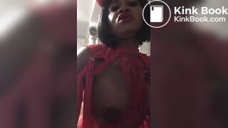 Filthy ebony piss puke shit cam girl dog talk