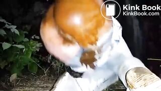 Scat slut in the woods