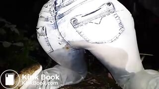 Scat slut in the woods